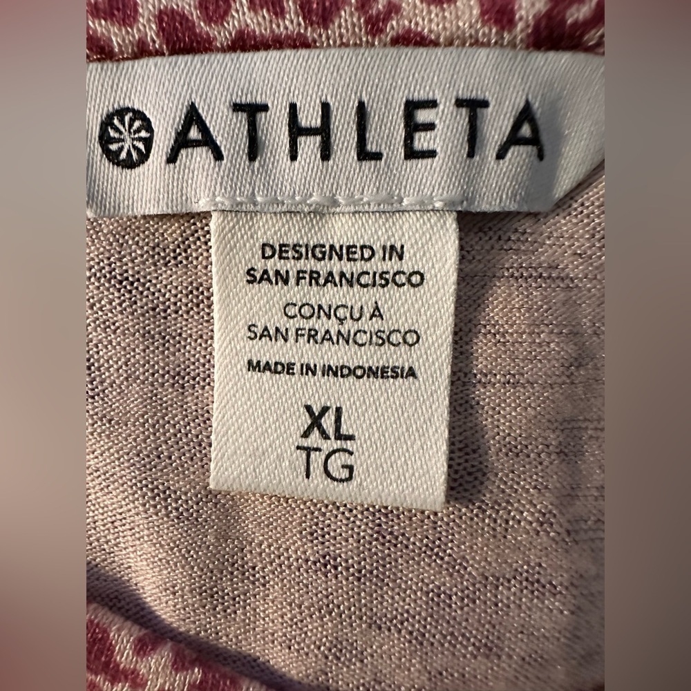Athleta Women's Breezy Tank Top Micro Cheetah Bashful Rose XL NWOT - Picture 4 of 6